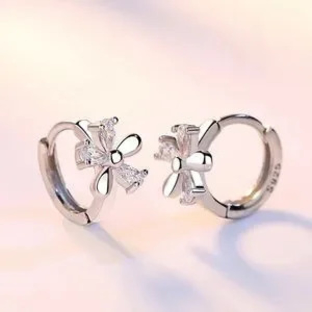 Sterling Silver 925 Flower Earrings